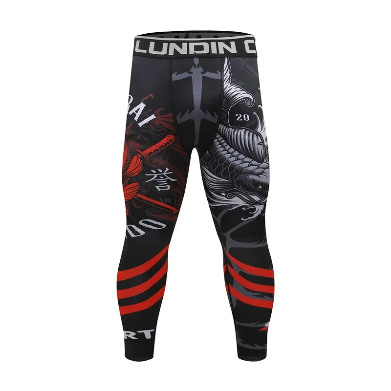 New Men Sports Jiu Jitsu BJJ Suit Gym Fitness Compression Clothes Running Jogging Sport Wear Exercise Workout Rashguard Tights