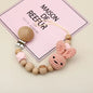 Cartoon Bunny Pacifier Chain Clip Wood Crochet Bear Teething Chain Baby Teether Soother Holder Newborn Chew Toys Pacifier Clips