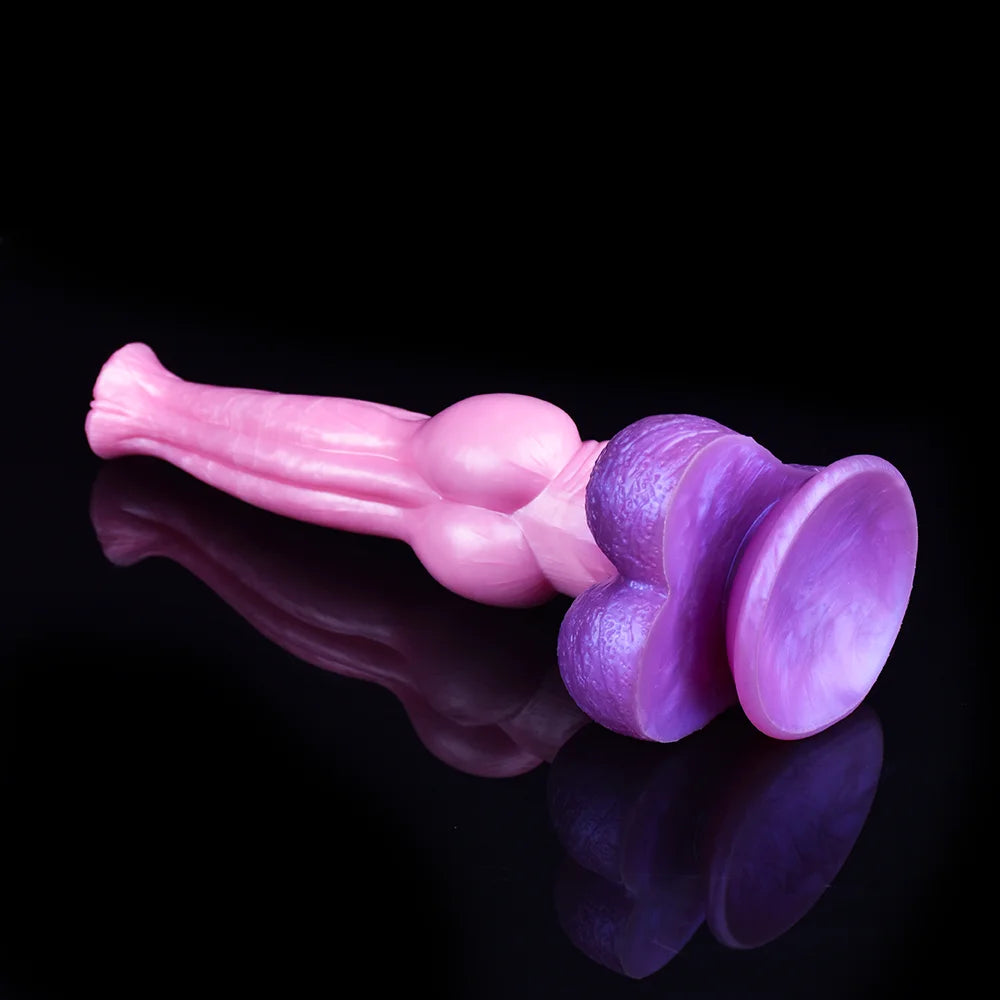 FAAK Silicone Long Penis Fantasy Knot Horse Dildo With Sucker Sex Toys For Women Anal Plug Female Masturbator Adult Games