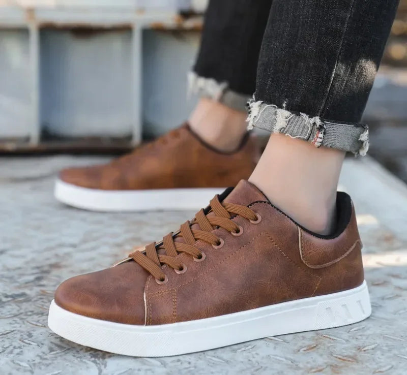 Casual Shoes Loafers British Leather Sneakers Flats Shoes Classic Men Leather Shoes Spring Summer New Trendy Designer Loafers