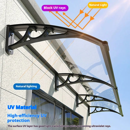 Window Awning Door Canopy 60x60 80x80 60x100 Window Awning Overhead Modern Polycarbonate Cover Outdoor Front Porch Patio Canopy