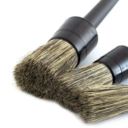 3/6Pcs Natural Boar Hair Car Detailing Brush Set Soft Bristle Car Cleaning Brush Kits Auto Tire Wheel Wash Exterior Accessories
