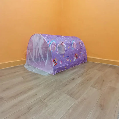 Starlight Dream Bed Canopy Play Tent for Kids Portable Fairy House Tunnel Cozy Playhouse Decor for Children Girls Boys