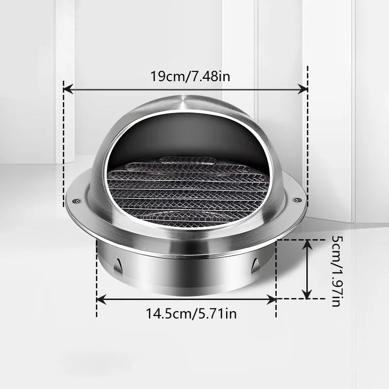Stainless Steel Wall Ceiling Air Vent Ducting Ventilation Exhaust Grille Cover Waterproof Outlet Heating Cooling Vents Cap