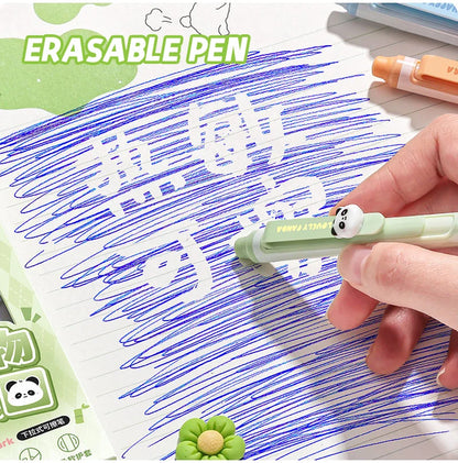 4 Pcs/Set Creative Pull-Type Erasable Gel Pens Blue Ink 0.5mm ST Erasable Pen for School Student Exam Writing Stationery