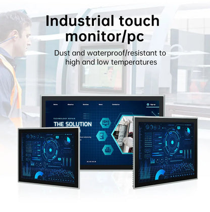 15-23.8 Inch Industrial Touch Screen Panel Pc Aluminum Case Embedded Front Ip65 All In One Industrial Panel Pc