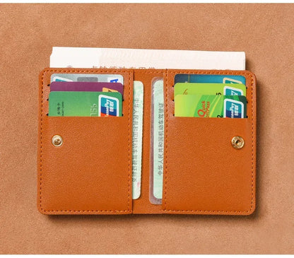 2025 Women's New Simplified Folding Button Small Wallet Soft Leather for Driver's License Male Student Card Bag