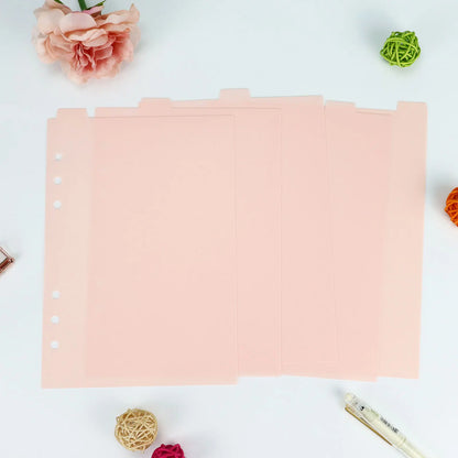 A5 A6 A7 Pink Black  Index Divider Cute 6 Holes For Binder Planner Notebook Stationery Notebook Paper Divider Accessories