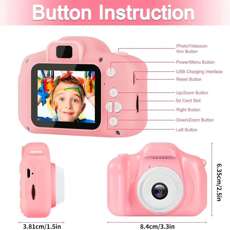 Super Cute Children Camera 1080P HD Toddler Digital Video Camera 2.0-inch Kids Camera with Silicone Cases Toys for  Christmas