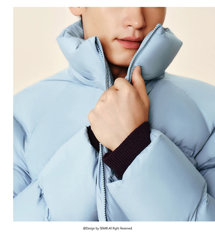 Semir Down Jacket Men Women 2026 Winter New Light Short Coat Three-Proof Thermal Puffer Coat Couple Top Trendy Down Jacket
