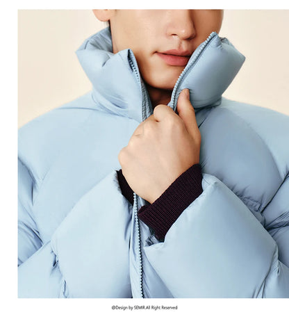 Semir Down Jacket Men Women 2026 Winter New Light Short Coat Three-Proof Thermal Puffer Coat Couple Top Trendy Down Jacket