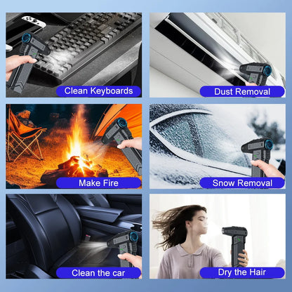 Blower Car Vacuum Cleaner Turbo Fan Violent Jet Fan Cleaning Blowing Tools Auto Dust Collector Portable Air Duster Hair Dryer