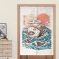 Custom Japanese Resturant Ramen Noren Curtain  Noodles Shop Kitchen Cloth Doorway Curtains Oil Smoke Proof Partition No Punching