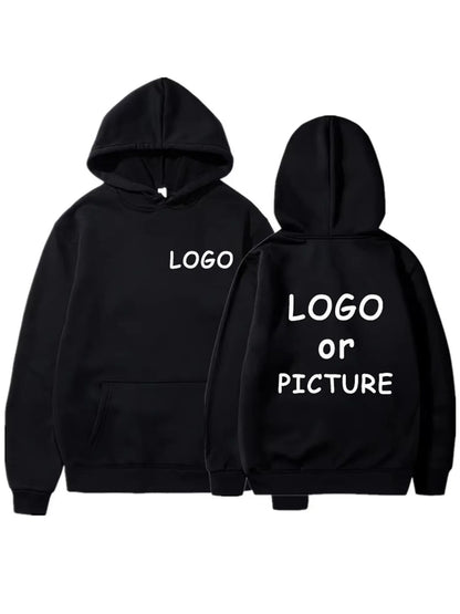 Custom logo printed men's women's casual hoodies, long sleeve hoodies autumn and winter, personalized street style sweatshirts.