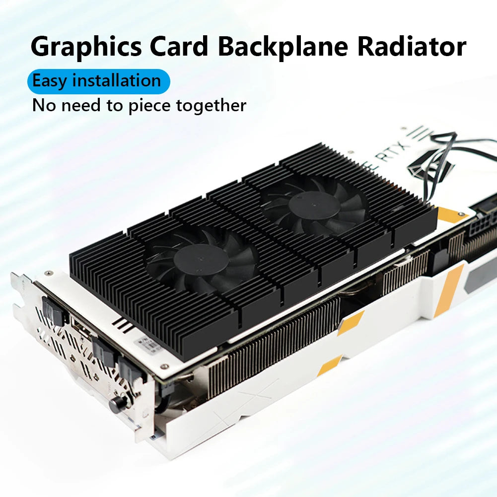GPU Backplane Radiator Video Memory VRAM Radiator Panel Alloy Aluminum Heatsink Cooling Fan Panel for RTX 3090 3080 3070 Series