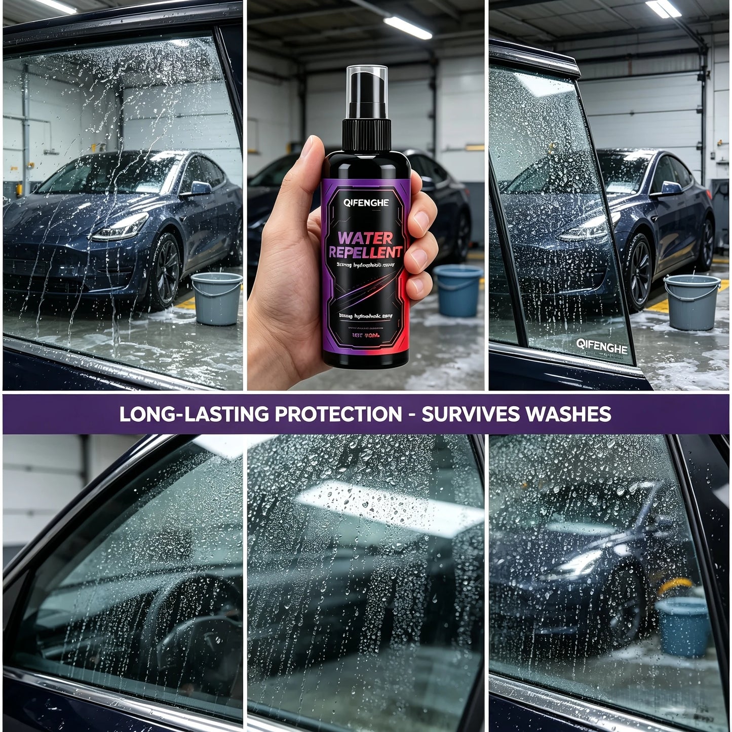 Windshield Water Beading Spray, Repel Rain & Improve Driving Visibility