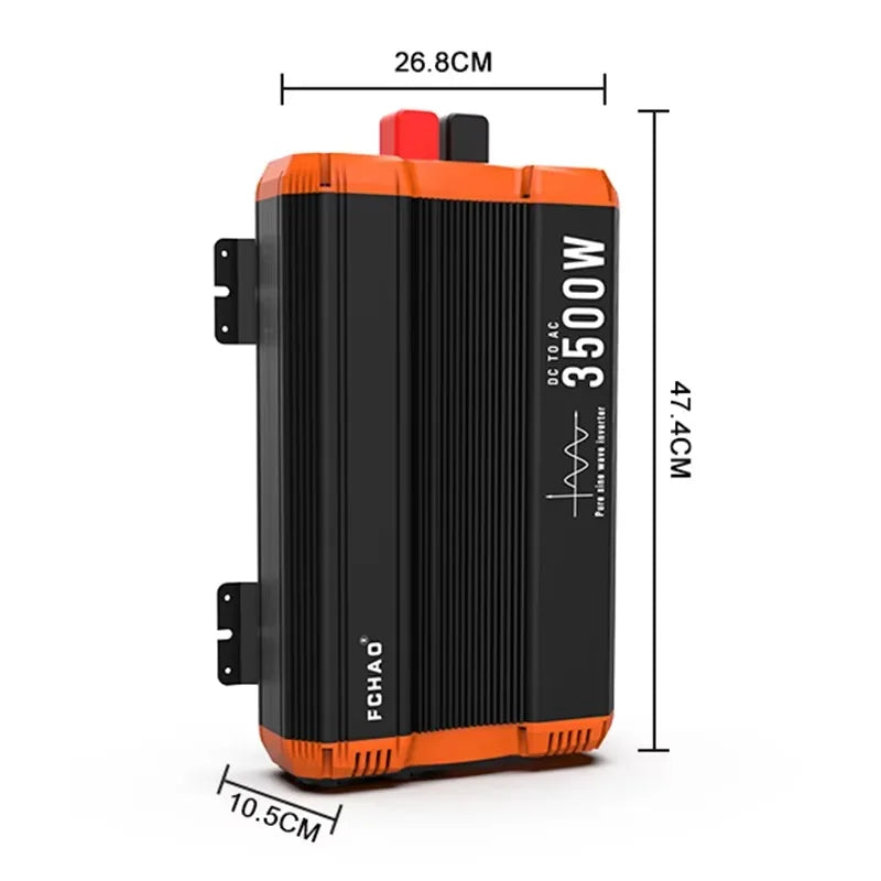 Current Converter for car FCHAO 3000W/3500W 48V V V V/230V 50Hz to pure slinusoidal wave with LCD and remote control screen for camper