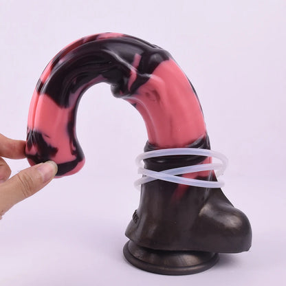 FAAK Silicone Long Penis Fantasy Knot Horse Dildo With Sucker Sex Toys For Women Anal Plug Female Masturbator Adult Games