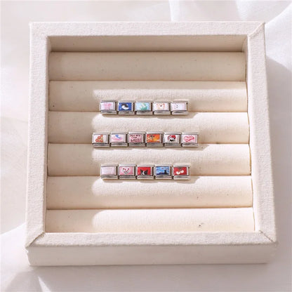 Wholesale Cute Animal Swimming Dogs Cats Sheep Charm Bracelet Fit 9mm Bracelet Stainless Steel Italian Links Making DIY Jewelrys