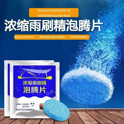Instant car wiper essence effervescent tablets, 1 piece to 1 bottle, glass sailor case, always available without occupying space