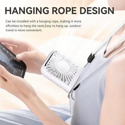 Multifunction Foldable Hand Fan USB Charging Mini Portable Hanging Neck Air Cooling Fan Semiconductor Refrigeration Small Fan