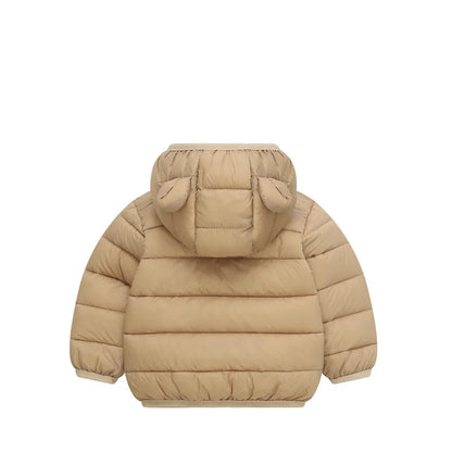 2024 Kid's Solid Color Jacket Boys Hooded Zipper Down Cotton Coat Autumn Winter New Girls Thickened Casual Cute Outerwear 2-6Y