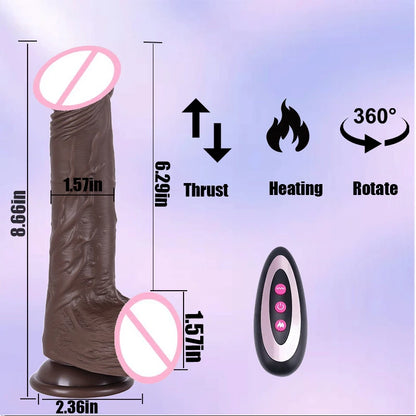 Telescopic Female Vibrator Dildo with Remote APP Control Heating Realistic Large Penis Massager Masturbator Sex Toy for Women