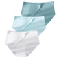 3Pcs Plus Size Underwear Women's Panties Ice Silk Solid Color Ladies Seamless Underpant Girls Briefs Breath Sexy Lingerie Female