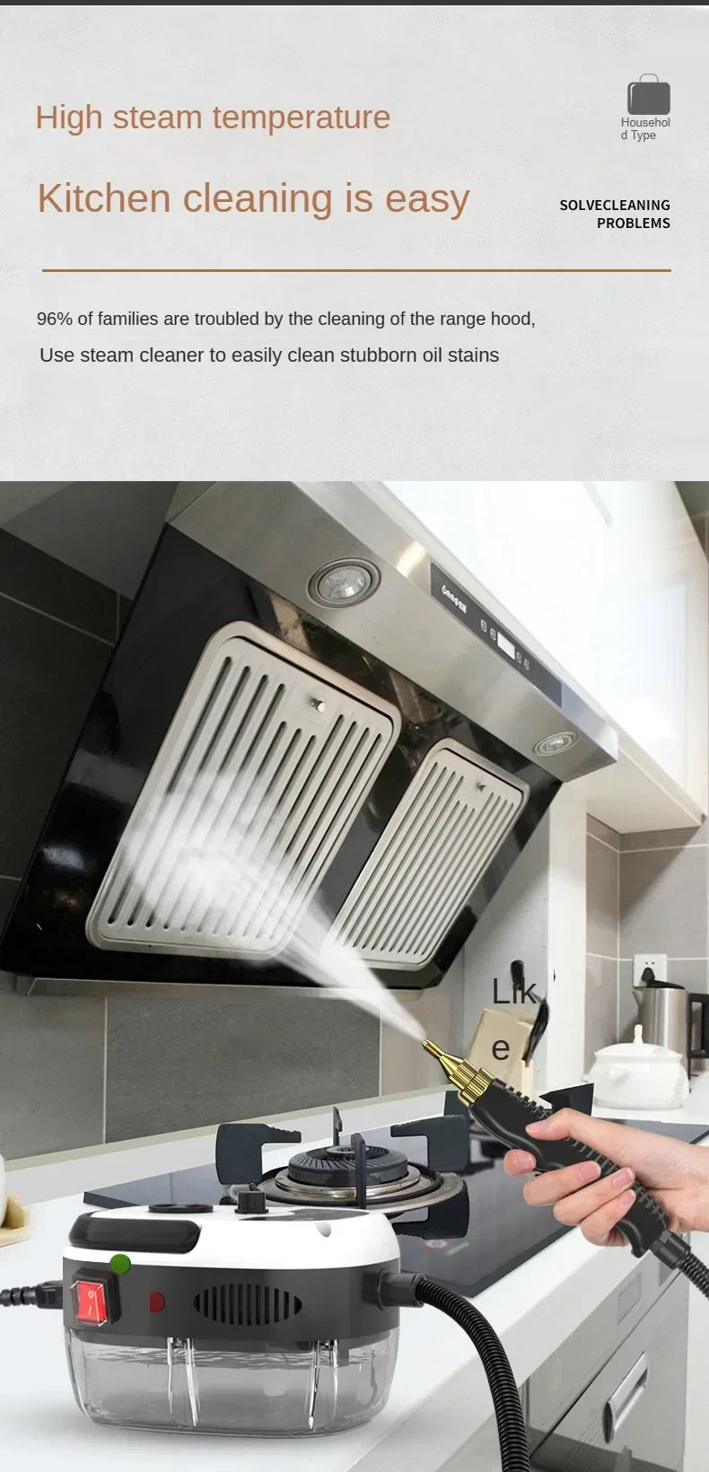 2500W High Temperature and Pressure Handheld Steam Cleaners Air Conditioner dog Hood Car Steam Clean V EU Plug