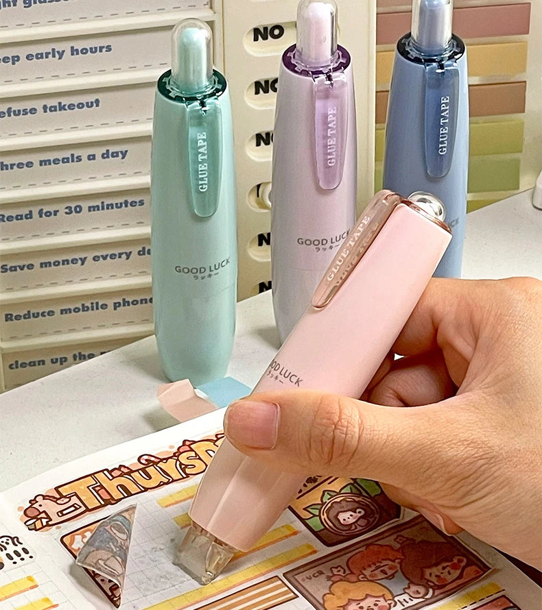 1 Pc Ins Simplicity Solid Color Double Sided Tape for Student Erasable Dot Glue Tape for Paste Non-sticky Note School Supplies
