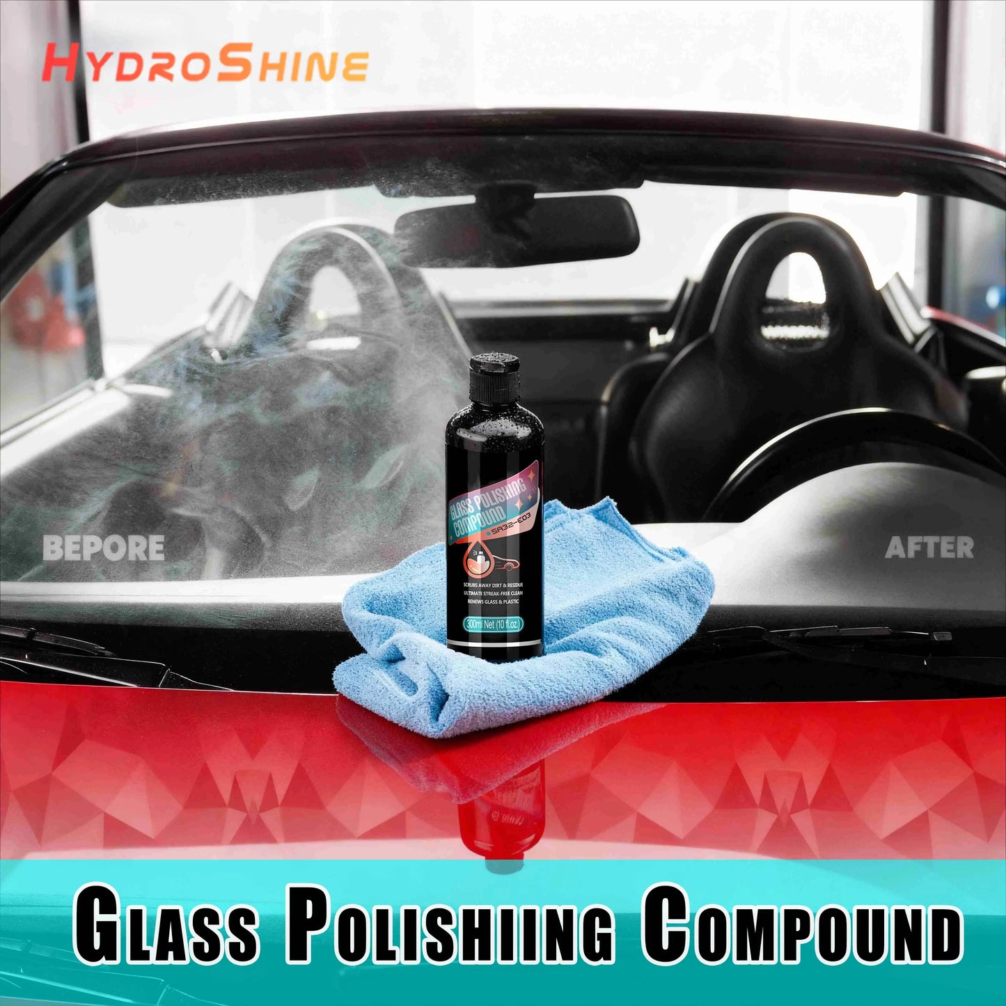Glass Film Remover Car Glass Polishing Compound Windshield Cleaner Film Coating Oil Paste Film Emoval Cream Stains Auto Detail