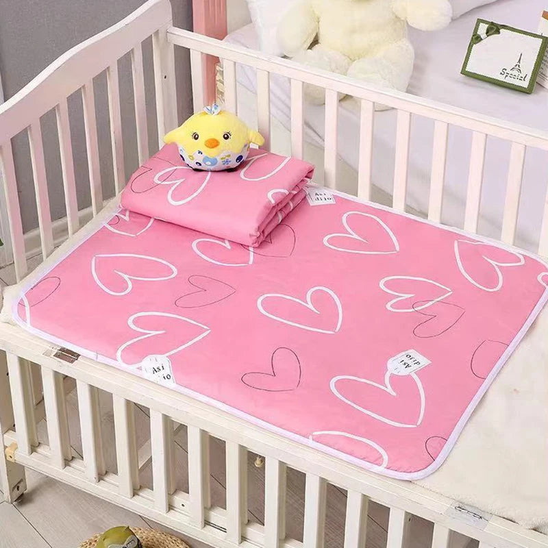Crib Sheet Waterproof Baby Urine Changing Mat Cotton Reusable Infant Change Diaper Pad Cover Washable Newborn Bed Nappy Mattress
