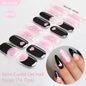 Gradient Auroras Semi Cured Gel Nail Strips Sparkly Shinning DIY Gel Polish Stickers for Nails Works with UV/LED Nail Lamps