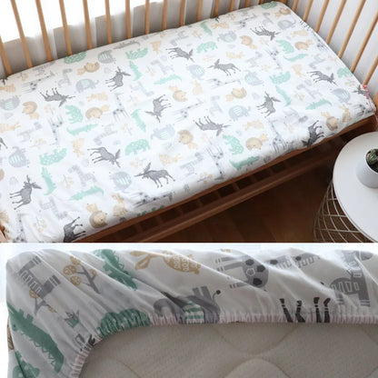 Baby Crib Fitted Sheet Newborns Bed Linen Children Cotton Cot Mattress Cover Protector For Toddler 130x70cm Allow Custom Size