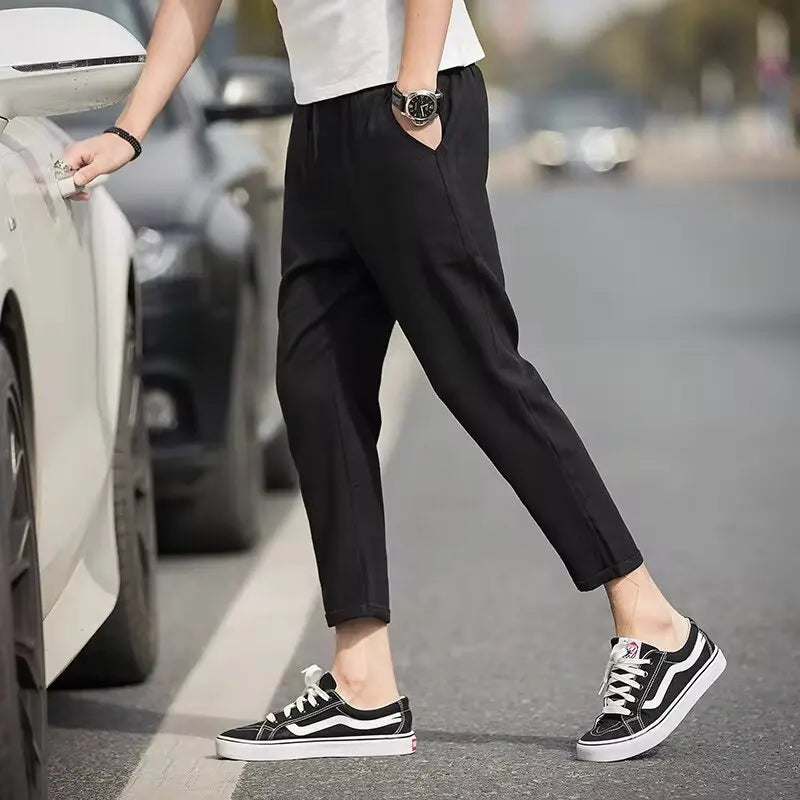 Checkered Fashion Europe and the United States Style Men's Pants Business Casual Travel Slim Pants Comfortable and Versatile