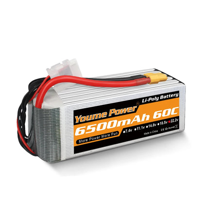 Youme 6S 22.2V 6500mah 5200mah RC Lipo Battery 22.2V XT60 XT90 EC5 RC Airplane Helicopters Car Boat Truck Parts