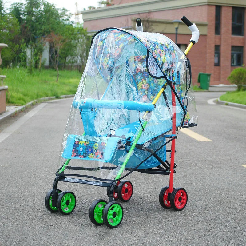 Transparent Baby Trolley Rain Cover Universal Waterproof Breathable Stroller Raincoat Zipper Opens Umbrella for Cart Accessories
