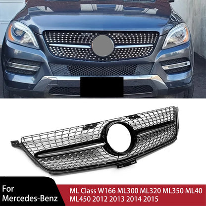 For Mercedes-Benz ML Class W166 ML300 ML320 ML350 ML40 ML450 2012 2013 2014 2015 Front Grille Facelift Grilles Mesh Grill