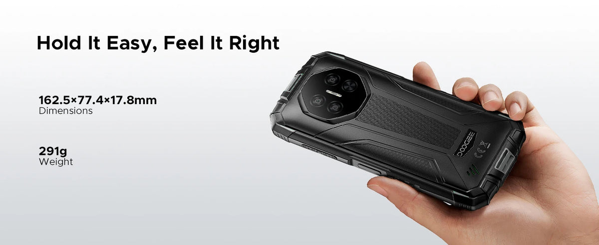 DOOGEE Fire 3 Rugged Phone 5.5" HD+ Display 12GB+64GB 8350mAh Battery 13MP Camera Widevine L1 NFC IP68 Android 15 Cell Phone