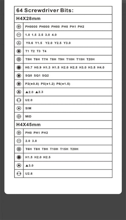 Mini Precision Electric Screwdriver Set 68 in 1 Power Repair Tool with 64 Magnetic Torx Phillips Drill Bits 5 Torque Settings