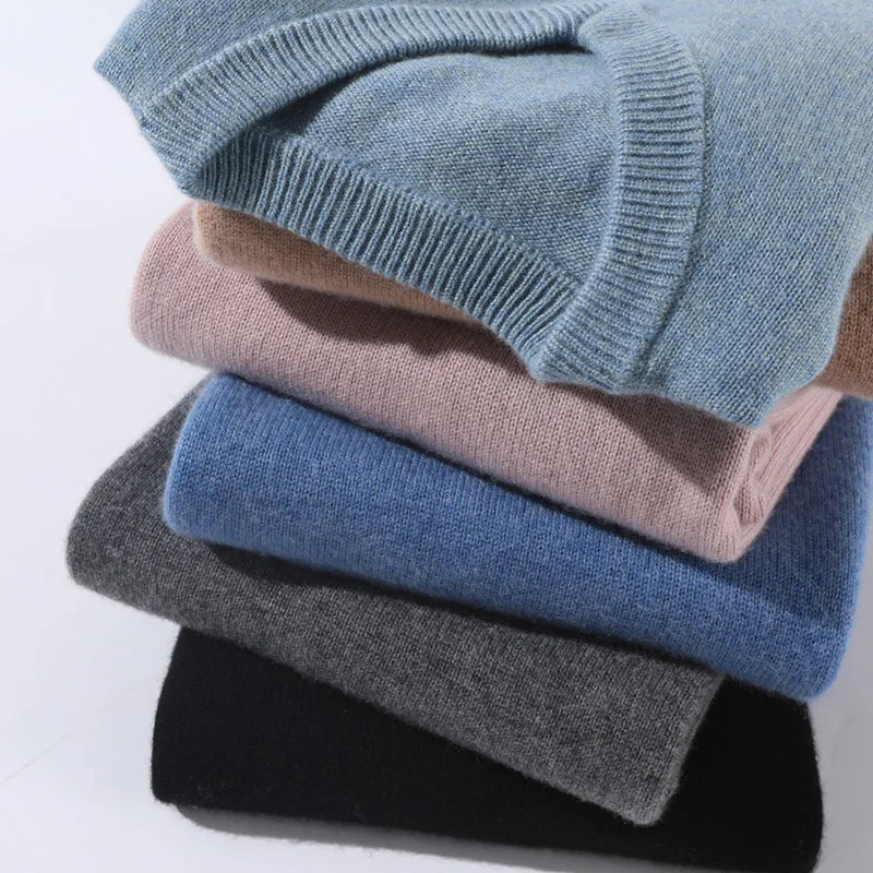 Super 100% Cashmere Sweater 2021 Men Pullover Autumn Winter Warm Classic V-neck Sweaters Male Jumper Jersey Hombre Pull Homme