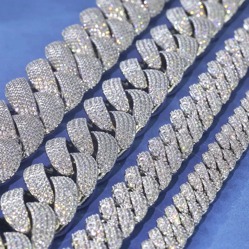 ESKEEM 2/3/4/6Row Full Diamond Bubble Cuban Bracelet 10/13/18/20/22MM CZ Stone Iced Out Hip Hop Jewelry Cuban Bracelet Women Men