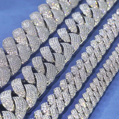 ESKEEM 2/3/4/6Row Full Diamond Bubble Cuban Bracelet 10/13/18/20/22MM CZ Stone Iced Out Hip Hop Jewelry Cuban Bracelet Women Men