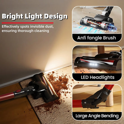 Cordless Vacuum Cleaner, 35KPA Handheld Vacuum Cleaner, Battery-powered Vacuum Cleaner For Pet Hair With 4000mAh Batteries, Handheld And Vertical Lightweight 6 In 1 Handheld Vacuum Cleaner, 40 Minutes Runtime, Large Dust Cup
