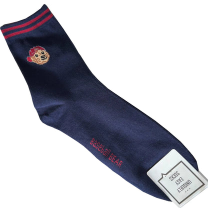 Good Quality Cartoon Gentleman Bear Men's Socks Cotton Harajuku Style Sport Boys Skateboard Novelty Breathable  Christmas Gifts