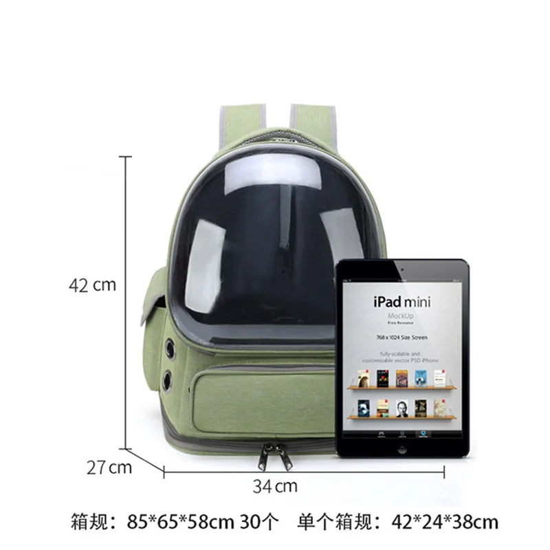 2026 New Portable Cat Bag Transparent Space Cabin Shoulder Dog Cat Travel Small Pet Bag Adjustable Shoulder Strap