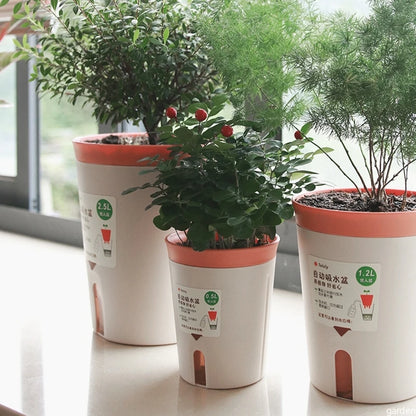 Self Watering Plant Pots Plastic Flowerpot Planter with Drainage Holes Hydroponics Flower Pot Plastic Lazy Automatic Plants Pot
