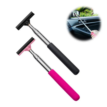 Car Rearview Mirror Wiper Wash Telescopic Cleaning 98cm Wiper Handle Glass Long Demist Cleaning Cleaner Handheld Tool Mirro Q2W9