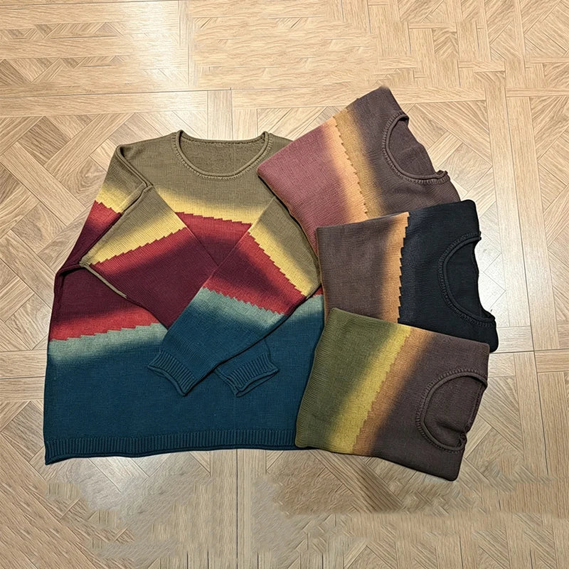 Amax LuluE European Design Womens Leisure Classic Sweaters Autumn Females Vintage Printed Jumpers Luxury Cotton O Neck Pullovers