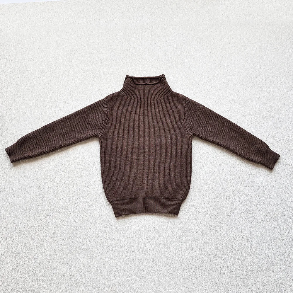 MILANCEL Spring Autumn New Kids Infant Sweaters Turtleneck Boys Pullover Boys Knitwear Girls Base Sweater